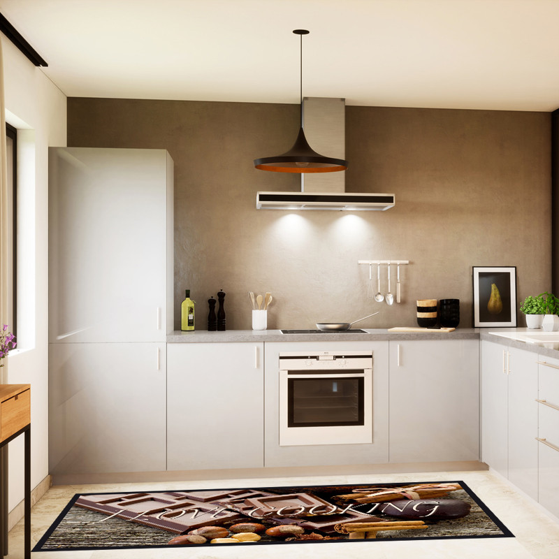 Tapis de cuisine cannelle et chocolat
