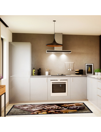 Tapis de cuisine cannelle et chocolat