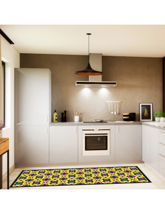 Tapis de Cuisine carreaux jaunes