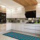 Tapis de Cuisine carreaux bleu vert