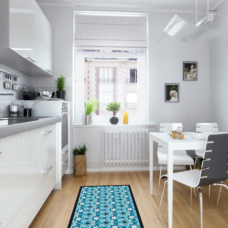 Tapis de Cuisine carreaux Aqua