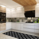 Tapis de cuisine carreaux Noir