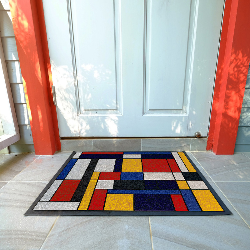 Paillasson Abstrait Façon Mondrian