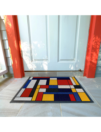 Paillasson Abstrait Façon Mondrian