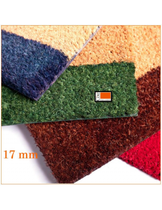 paillasson avec un bord couleur, découpé sur mesure.