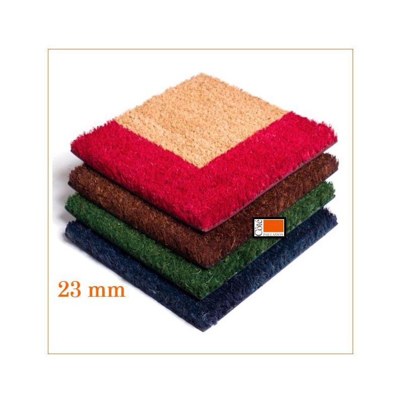 Tapis Brosse Coco H23mm SUR MESURE Bord couleur