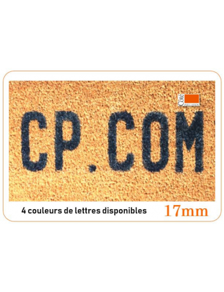 Tapis Coco sur mesure lettrage personnalisé H17mm