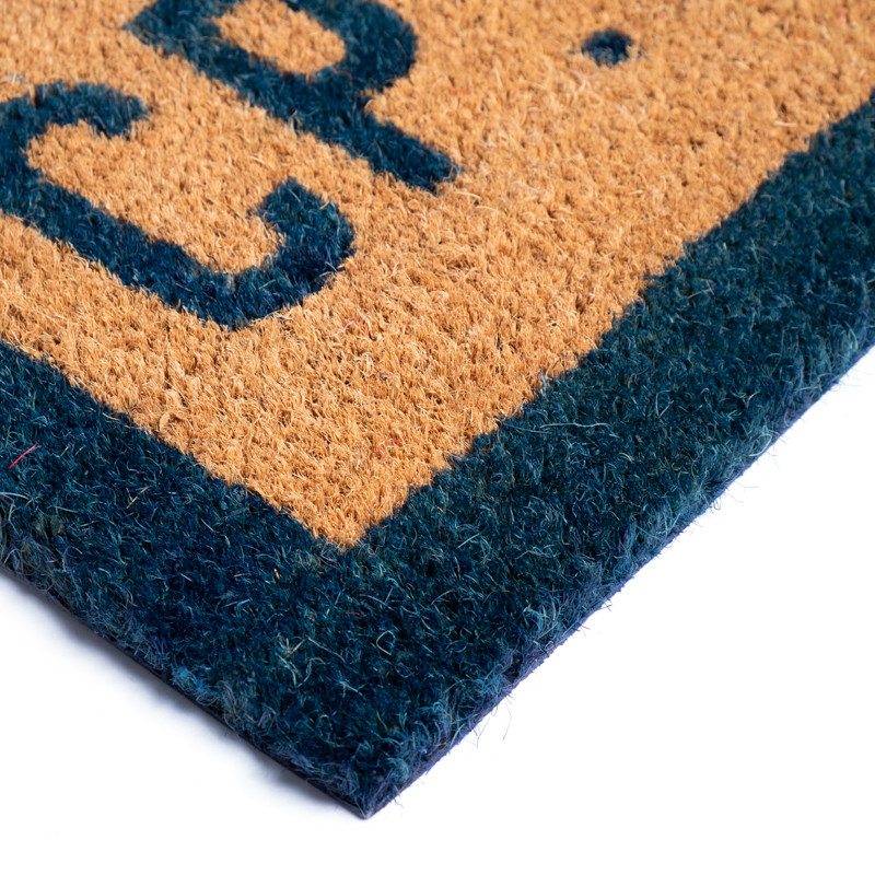 Tapis Brosse Coco Lettres et Bord Couleur H23...