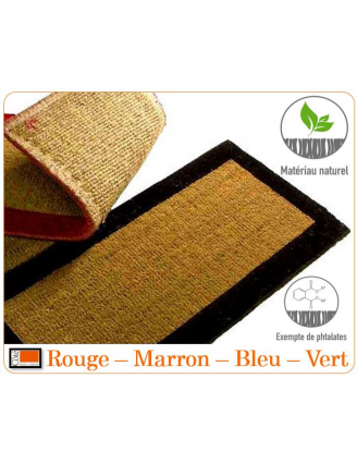 Tapis coco bord couleur semelle tissée (3 tailles dispo).