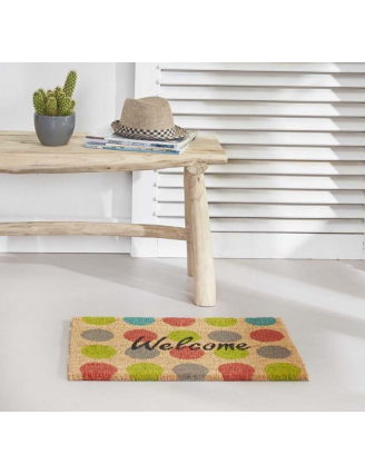 Paillasson Coco Rond couleur "Welcome"