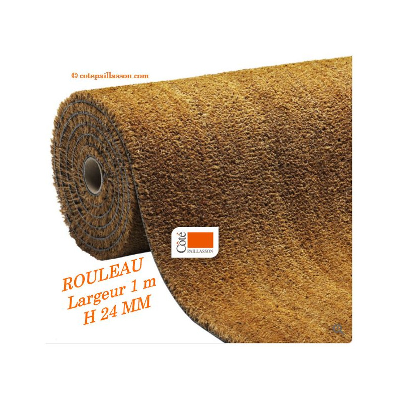 Tapis sur mesure Paillasson Brosse Coco 23mm - Écru