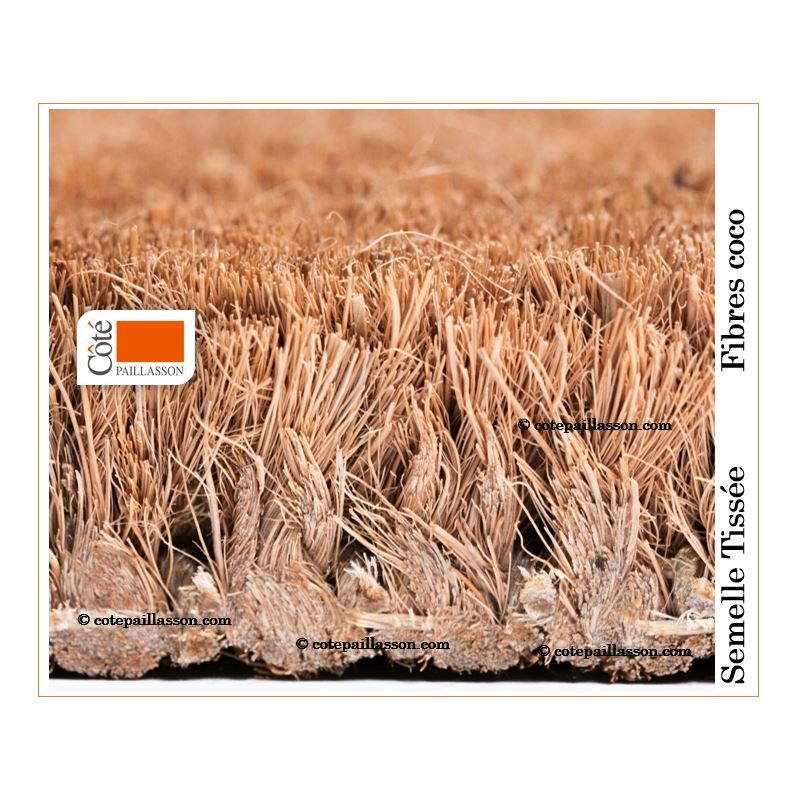 tapis coco extra tissé bordure couleur