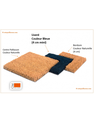 PAILLASSON AVEC BORD BLEU