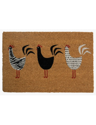 paillasson coq, paillasson poule,