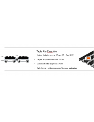 Tapis d'entrée Easy Alu sur mesure (trafic normal)
