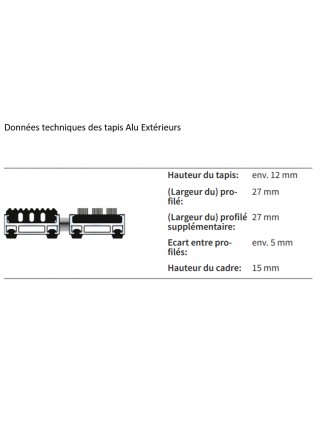 EXTERIEUR : Tapis d'entrée Aluminium Sur Mesure (sans cadre)