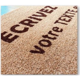 paillasson coco personnalisé et sur mesure avec des lettres.