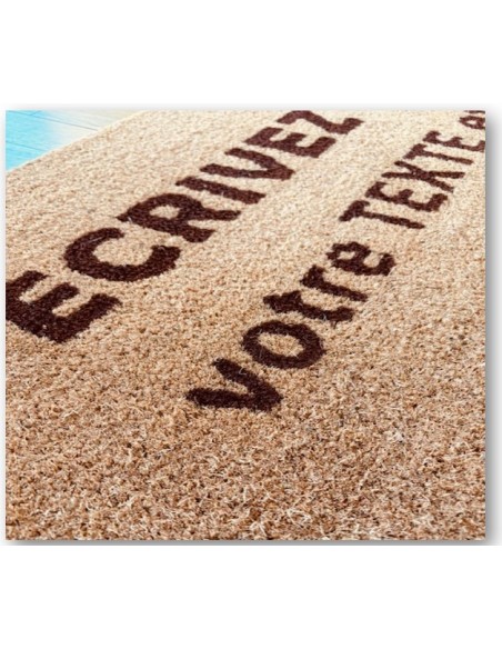 paillasson coco personnalisé et sur mesure avec des lettres.