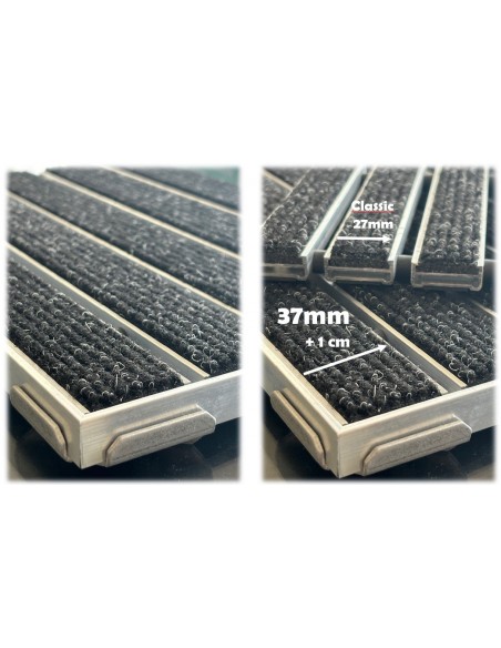 Tapis d'entrée Alu avec Profilés LARGEUR XL (37mm)