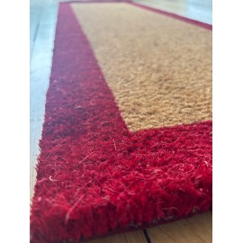 Paillasson avec bors couleur rouge