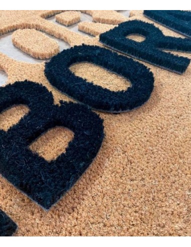 paillasson coco personnalisé et sur mesure avec des lettres.