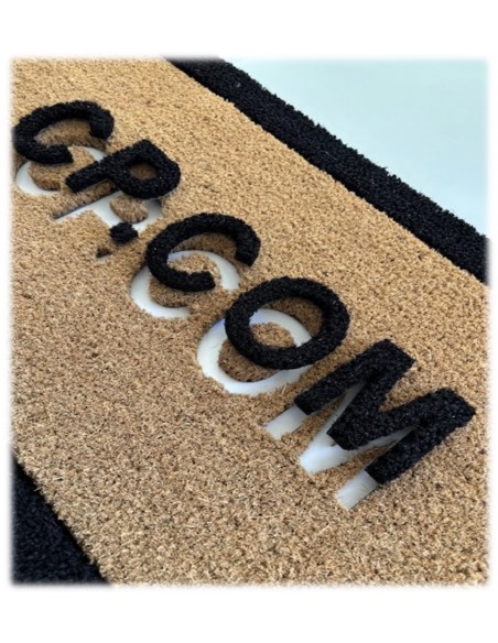 paillasson premium avec bords et lettres couleurs