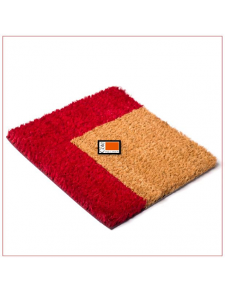Tapis Brosse Coco 68 X 92 CM Bord couleur H23mm