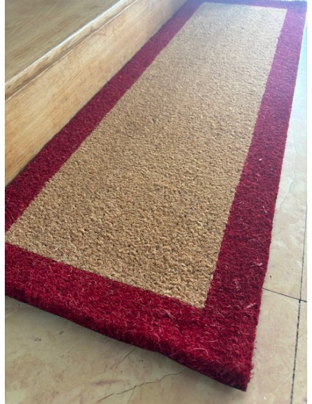 Tapis Brosse Coco 68 X 92 CM Bord couleur H23mm