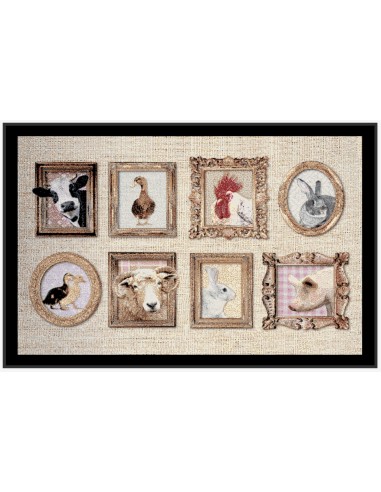 tapis d'entrée avec animaux de la ferme