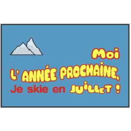 Tapis d'entrée Skier en JuilletPaillasson Montagne, paillasson airbnb, paillasson les Bronzes, paillasson ski