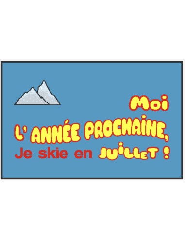Tapis d'entrée Skier en JuilletPaillasson Montagne, paillasson airbnb, paillasson les Bronzes, paillasson ski