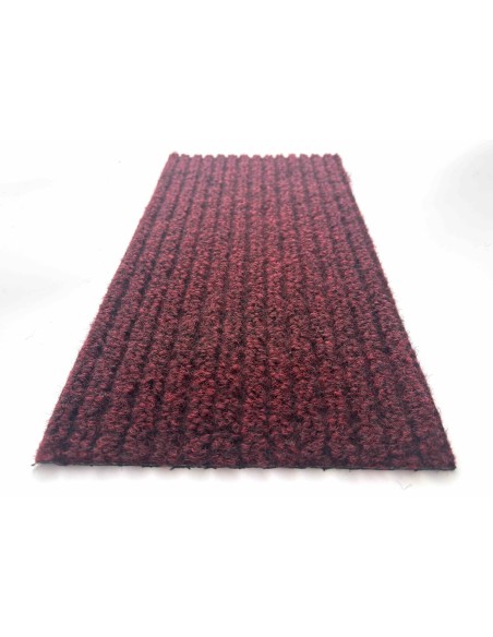 Tapis d'accueil Aiguilleté sur mesure Gris/Rouge/Marron H7mm- largeur 1m