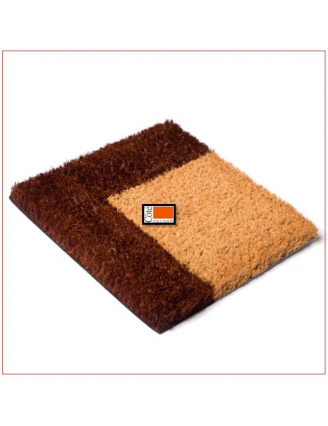 Tapis Brosse Coco 55 X 82 CM Bord couleur Verte H23mm