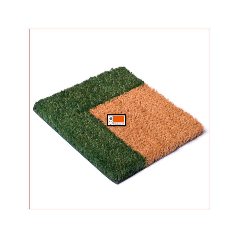 Tapis Brosse Coco 55 X 82 CM Bord couleur Verte...