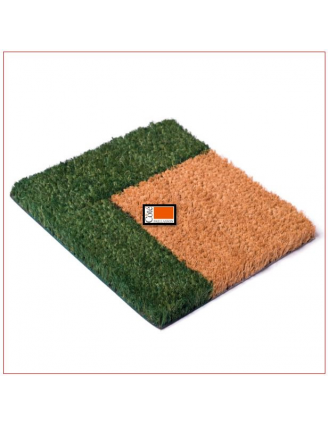 Tapis Brosse Coco 55 X 82 CM Bord couleur Verte H23mm