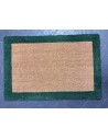 Tapis Brosse Coco 55 X 82 CM Bord couleur Verte H23mm