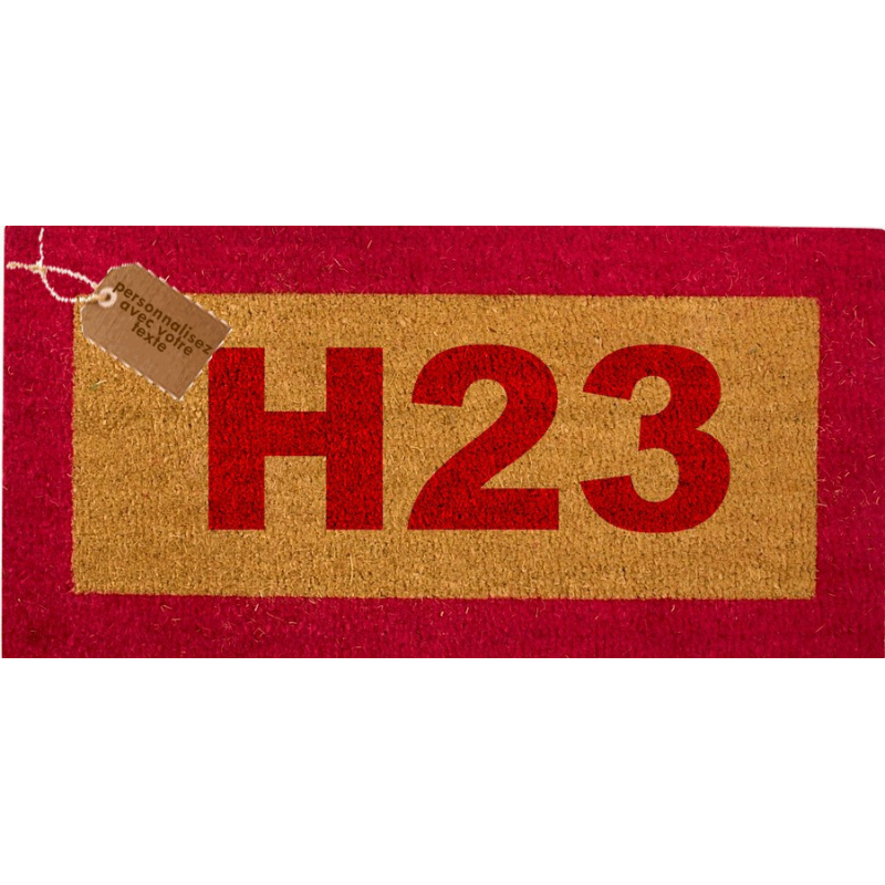 Tapis Brosse Coco Lettres et Bord Couleur H23...