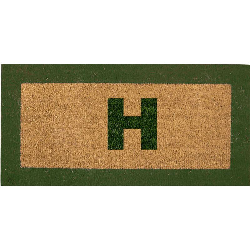 Tapis Brosse Coco Lettres et Bord Couleur H23...