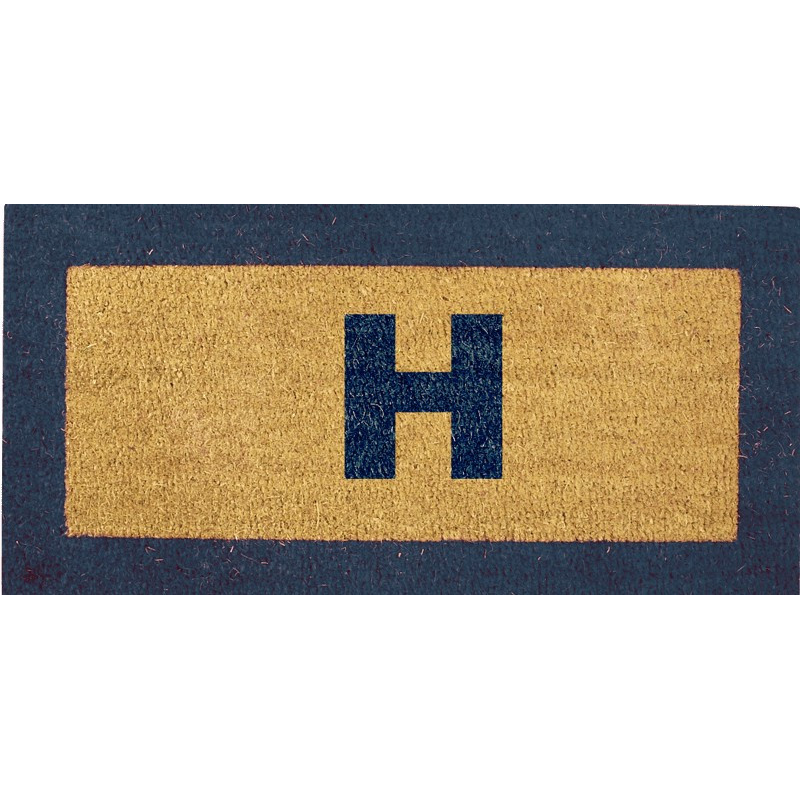 Tapis Brosse Coco Lettres et Bord Couleur H23...