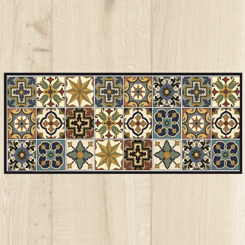 Tapis cuisine carreaux vintage