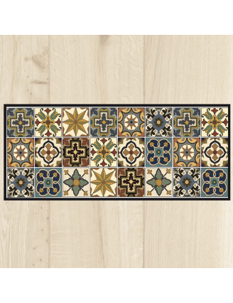 Tapis cuisine carreaux vintage