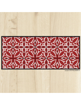 Tapis cuisine carreaux vintage sienne
