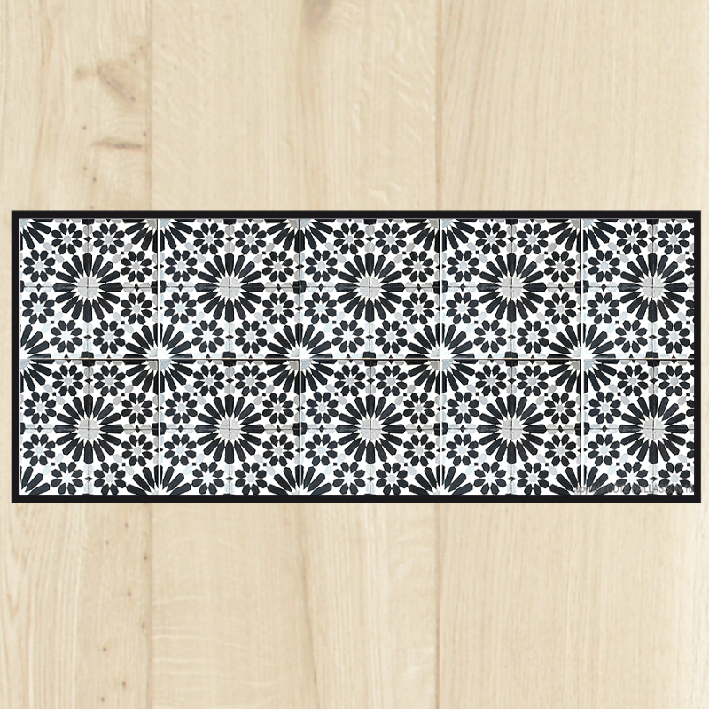 Tapis de cuisine carreaux ciment classique