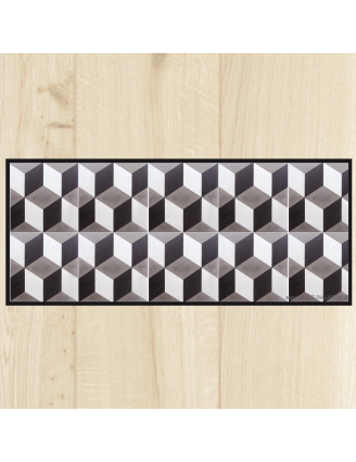 Tapis de cuisine carreaux ciment géométrique