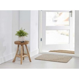 Tapis paillasson d'intérieur 75x25 lavable gris avec 3 coeurs clairs