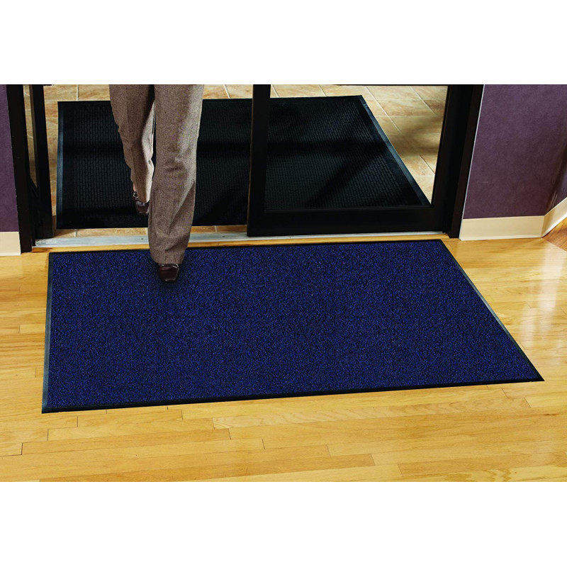 Tapis d'entrée bleu chiné, différentes tailles standard