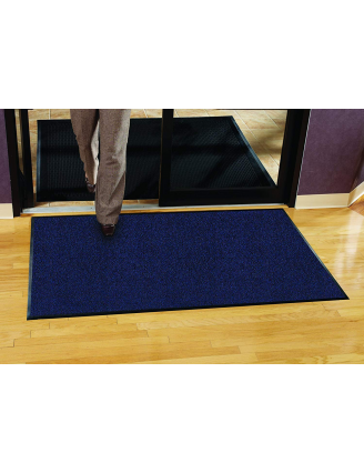 Tapis d'entrée bleu chiné, différentes tailles standard