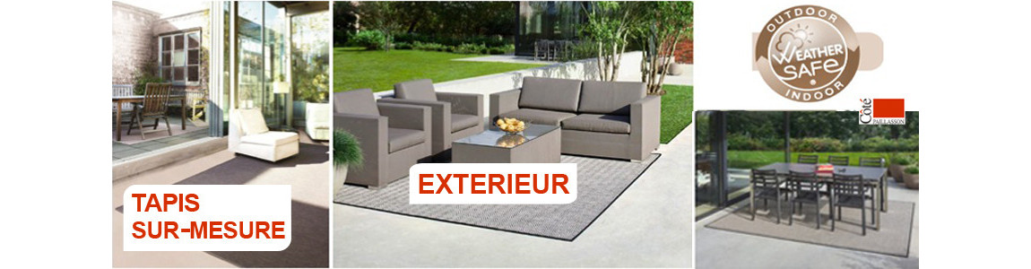 tapis sur mesure extérieur, synthétique résistant aux intempéries,